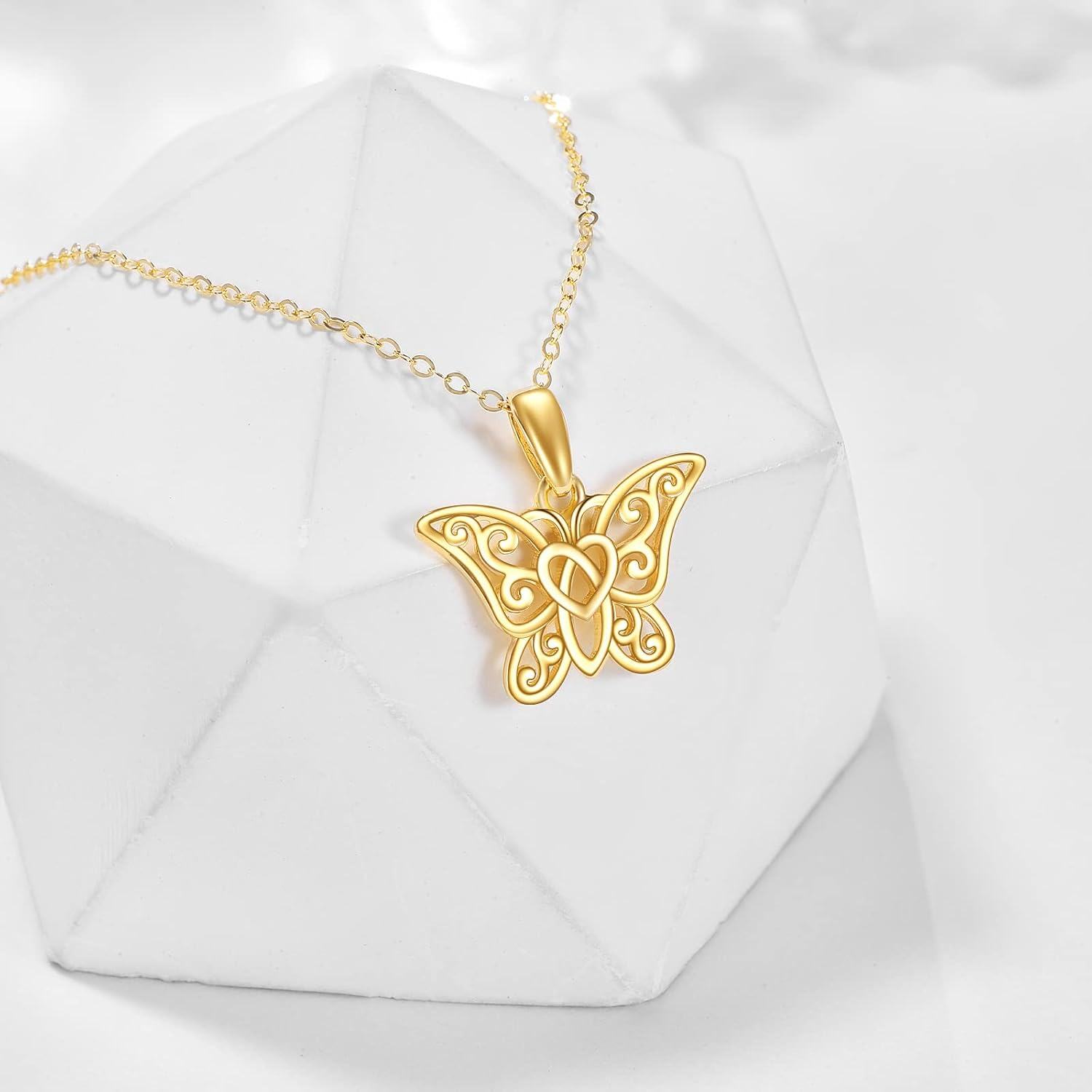 14K Gold Origami Fox Pig Panda Pendant Necklace for Women Men-0-4