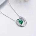 wholesale 925 Sterling Silver Horseshoe with Four-Leaf Clover Pendant Necklace for Women-0-4