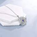 wholesale 925 Sterling Silver Lotus Flower Pendant With Amethyst And Gemstone Accents-0-2