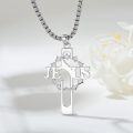 wholesale 925 Sterling Silver Turquoise Inlay Celtic Cross Pendant Necklace for Men & Women - Christian Religious s-0-1