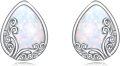 wholesale 925 Sterling Silver Teardrop Opal & Swirl Design Stud Earrings for Women - Hypoallergenic s-0-0