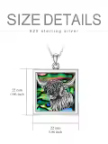 TOUPOP 925 Sterling Silver & Stone Highland Cow Pendant Necklace-0-4