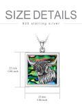 TOUPOP 925 Sterling Silver & Stone Highland Cow Pendant Necklace-0-4