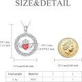 wholesale 925 Sterling Silver Red Crystal Heart Crown Tree of Life Necklace-0-4