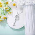 wholesale Sterling Silver Diamond Birth Flower Key Necklace for Women-0-28