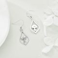 wholesale 925 Sterling Silver Mushroom Teardrop Dangle Earrings for Women Girls Mom Daughter Gift-0-3