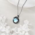 wholesale 925 Sterling Silver Bat Pendant with Blue Stone Chain Necklaces for Women Gothic s-0-4