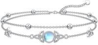 wholesale 925 Sterling Silver Moonstone Celtic Knot Adjustable Anklet/Anklet for Women - Unique -Celtic Anklet