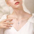 wholesale 925 Sterling Silver Cross with Engraved Message Pendant Necklace for Women-0-2