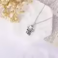 wholesale 925 Sterling Silver Metal Stone Gothic Skull Hat Rose Pendant Necklace Wholesale Halloween-0-4