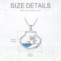 wholesale 925 Sterling Silver Blue Opal Palm Tree Island Pendant Necklace-0-1