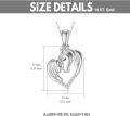 wholesale 14K White Gold Heart-Shaped Pendant with Horses and Cubic Zirconia Necklaces for Women - Length: 32cm/4mm Chain-0-4