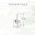 wholesale 925 Sterling Silver Hummingbird Heart Shape Drop Earrings with Cubic Zirconia and Enamel Accents for Women-0-4