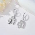 wholesale 925 Sterling Silver Black Cat Moon Drop Earrings for Women Girls Gifts Jewelry Accessories-0-1