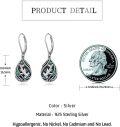 wholesale 925 Sterling Silver Abalone Shell Whale Teardrop Leverback Earrings-0-3