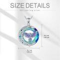 wholesale 925 Sterling Silver Blue Crystal Celtic Phoenix Pendant Necklace-0-5