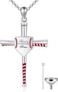 wholesale 925 Sterling Silver Baseball Bat Cremation Urn Keepsake Pendant with Funnel and Fill Kit-0-0