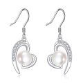 wholesale 925 Sterling Silver Moon Shape Earrings Wholesale With Pearls-0-0