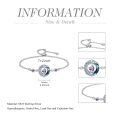 TOUPOP Sterling Silver Blue Crystal Birthstone Moon Star Bracelet Women Jewelry Gift-0-5