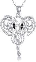 wholesale 925 Sterling Silver Celtic Knotwork Elephant Head Pendant Necklace for Women Luck Charm s-0-0