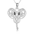 wholesale 925 Sterling Silver Celtic Knotwork Elephant Head Pendant Necklace for Women Luck Charm s-0-0