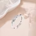 TOUPOP Sterling Silver Moissanite Personalized Twisted Infinity Ring Stack-0-3
