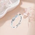 TOUPOP Sterling Silver Moissanite Personalized Twisted Infinity Ring Stack-0-3