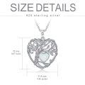 TOUPOP Sterling Silver Opal Tree Of Life Pendant Necklace-0-5