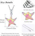 wholesale 925 Sterling Silver Pink Opal Starfish Pendant Necklace Sea Life Jewelry-0-5