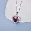 wholesale Sterling Silver Austrian Crystal Caduceus Angel Wing Heart Nurse Necklace-0-43