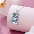 wholesale 925 Sterling Silver Empress Tarot Card Pendant Necklaces with Abalone Shell and Cubic Zirconia Stones for Women-0-2