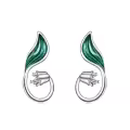 wholesale 925 Sterling Silver Green Leaf and Flower Stud Earrings Wholesale for Women Girls Minimalist  68 chars-0-0