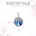 TOUPOP Sterling Silver Tree Of Life Claddagh Pendant & Ash Urn Necklace-0-4