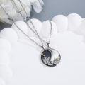 wholesale 925 Sterling Silver Yin Yang Pendant Necklaces - Mountain Lotus Design Friendship Jewelry Set for Couples and Besties-0-1