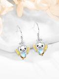 wholesale 925 Sterling Silver Bee with Heart Moonstone Drop Earrings for Women-0-1