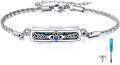 wholesale 925 Sterling Silver Celtic Knot Claddagh Urn Keepsake Memorial Bracelet with Blue Crystal and Abalone Inlay for Ashes-0-0