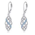 wholesale 925 Sterling Silver Blue Cubic Zirconia Infinity Knot Leverback Drop Earrings For Women-0-12