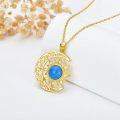 wholesale 925 Sterling Silver Gold Plated Natural Turquoise Moon Sun Necklace for Women-0-2