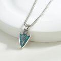 wholesale 925 Sterling Silver Turquoise Stone Viking Arrowhead Pendant Necklace for Men-0-1