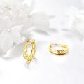 wholesale 925 Sterling Silver Gold Small Huggie Filigree Hoop Earrings for Women - Birthday Gift Ideas-0-3