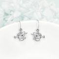 wholesale 925 Sterling Silver Blue Opal Angler Fish Dangle Earrings s for Women Girls-0-2