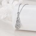 wholesale 925 Sterling Silver Mountain & Mustard Seed Celtic Knot Infinity Pendant Necklace-0-1