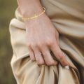 wholesale 14k Gold Cross Charm Bracelet With Beaded Links-0-5