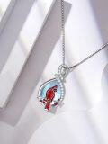 wholesale TOUPOP Cardinal Necklace For Women 925 Sterling Silver Cardinal Pendant Necklace With Moonstone Birthday Jewelry Gifts For Mom Friend -0-2