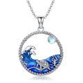 wholesale 925 Sterling Silver Sea Wave Turtle Pendant Necklaces for Women Ocean s for Her-0-0