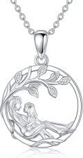 wholesale 925 Sterling Silver Cubic Zirconia Tree of Life Pendant Necklaces for Women - Mother Daughter Love Gifts-0-0