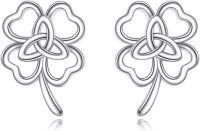 wholesale 925 Sterling Silver Celtic Knot Heart Stud Earrings Hypoallergenic for Sensitive Skin-Clover Stud Earrings