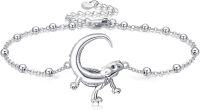 wholesale 925 Sterling Silver Bearded Dragon Charm Bracelet for Women - Cute Animal -Paw