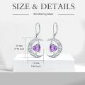 wholesale TOUPOP Moon And Star Earrings Amethyst February Birthstone Earrings Sterling Silver Celtic Moon Drop Dangle Earrings Jewelry Anniversary Birthday Christmas Gifts For Women Wife Mom Her -0-5