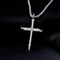 wholesale 925 Sterling Silver Nail Design Cross Pendant with Beaded Chain for Men's s (24)-0-1